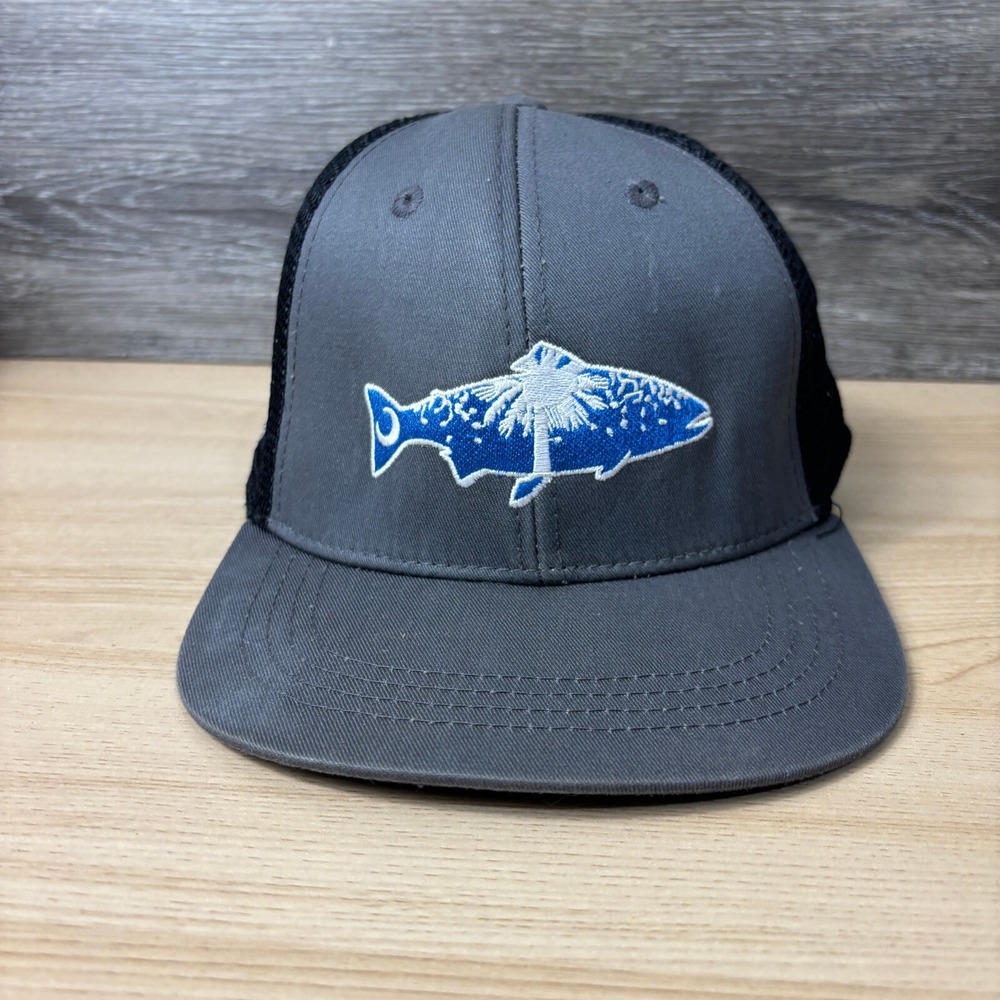 Rep‎ Your Water Hat Cap Snap Back Gray Fish Fishing South Carolina Outdoors